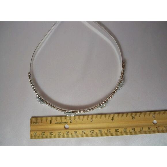 Silver headband, children's heart rhinestone headband, princess Toddler Tiara - Picture 5 of 6